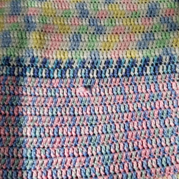 Handmade Quilt Blanket Throw Vintage Traditional Yarn Arts Boho Chair-Sized - Picture 3 of 8